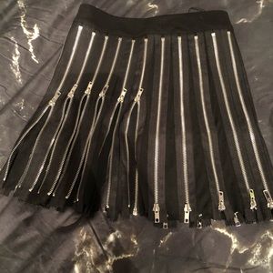 Zipper mini skirt